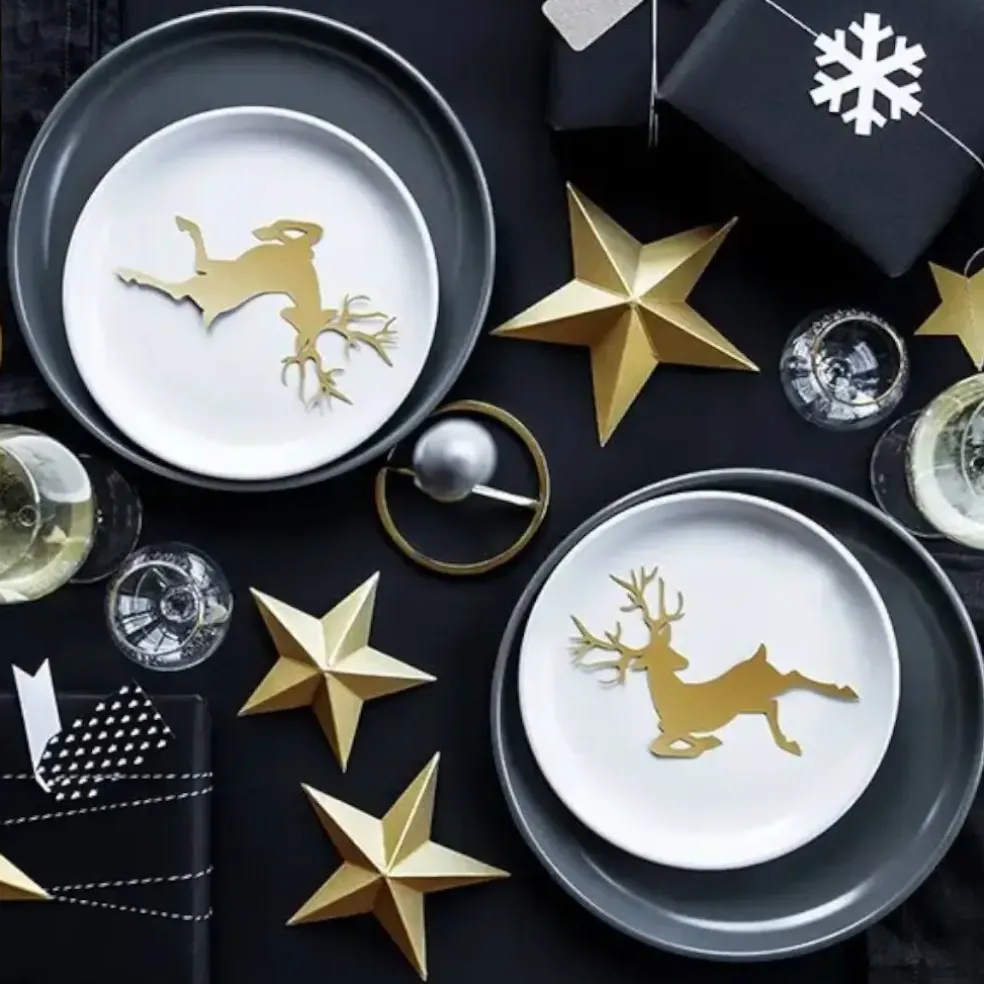 Décoration étoiles dorées (6 pièces)