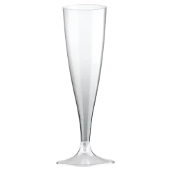 Flûte à champagne 14cl en plastique transparent - Lot de 20
