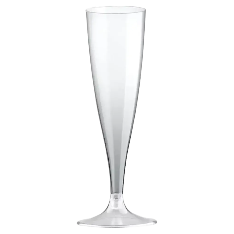 Flûte à champagne 14cl en plastique transparent - Lot de 20