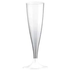 Flûte à Champagne Transparent Pied Blanc 14cl - Lot de 6