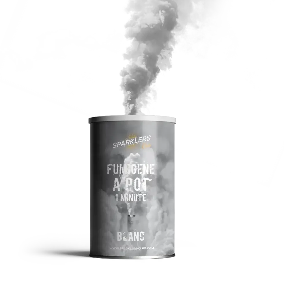 Fumigène en pot 1 minute blanc (à poser au sol)