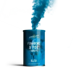 Fumigène en pot 1 minute Bleu (à poser au sol)