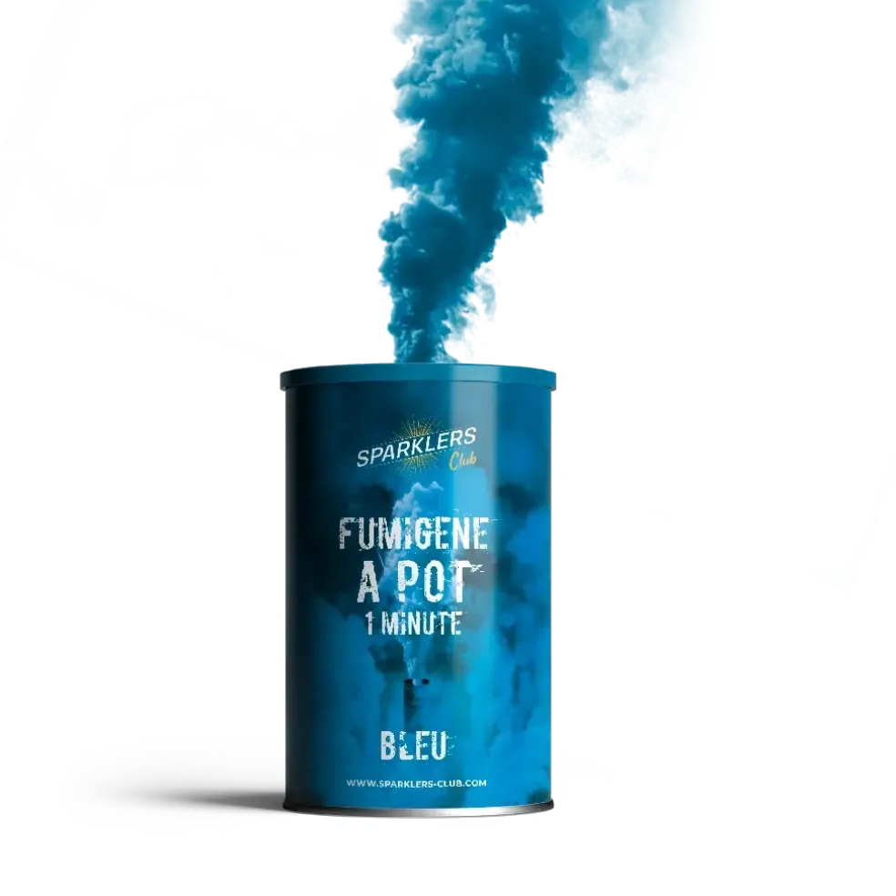 Fumigène en pot 1 minute Bleu (à poser au sol)