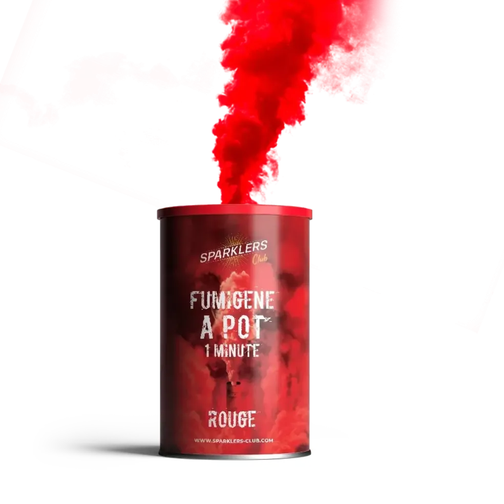 Fumigène en pot 1 minute rouge (à poser au sol)