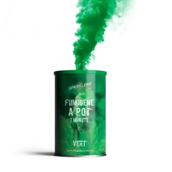 Fumigène en pot 1 minute vert (à poser au sol)