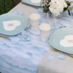 Gobelet en papier bleu ciel "Nuage" - Lot de 10