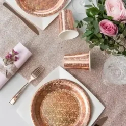 Gobelet en papier étincelant Rose Gold - Lot de 10