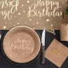 Gobelet Happy Birthday Kraft - lot de 10
