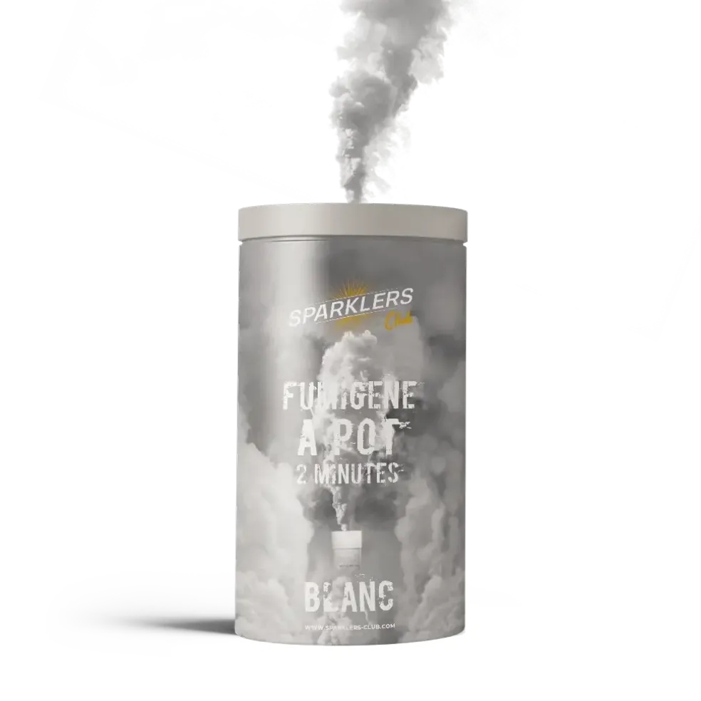 Gros pot fumigène 2 minutes blanc