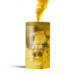 Gros pot fumigène 2 minutes jaune