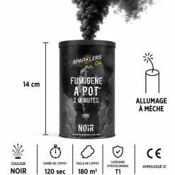 Gros Pot Fumigène 2 Minutes Noir