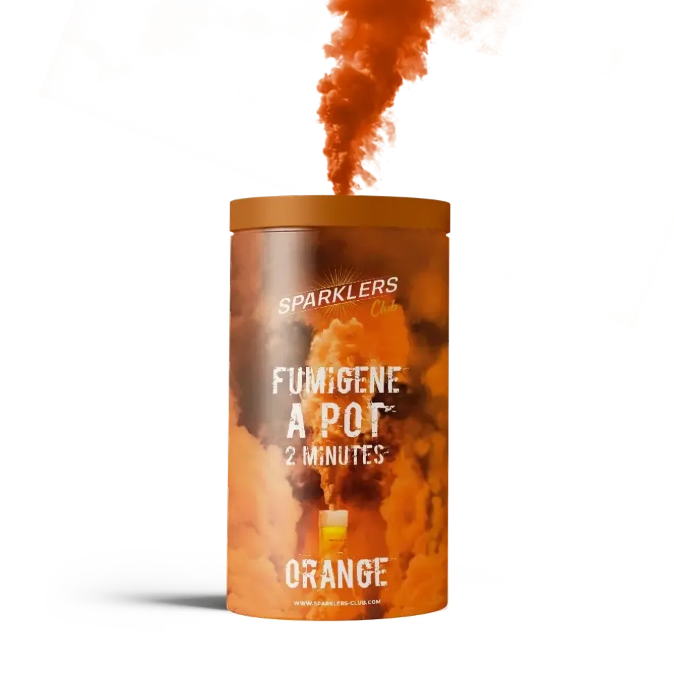 Gros pot fumigène 2 minutes orange