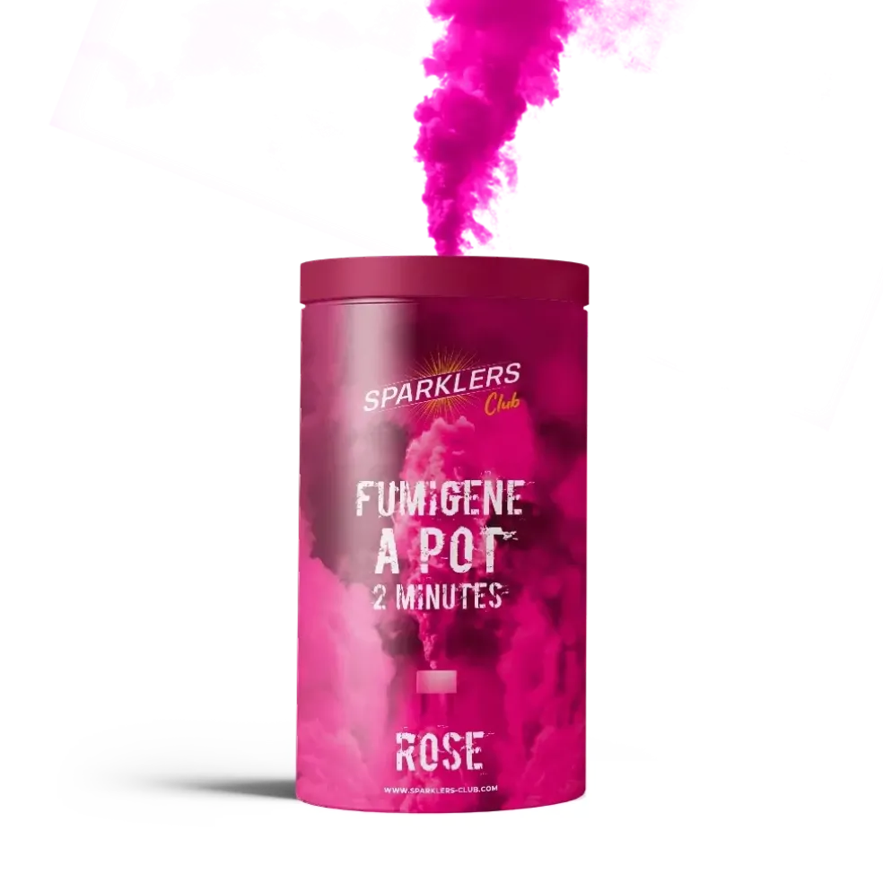Gros pot fumigène 2 minutes Rose