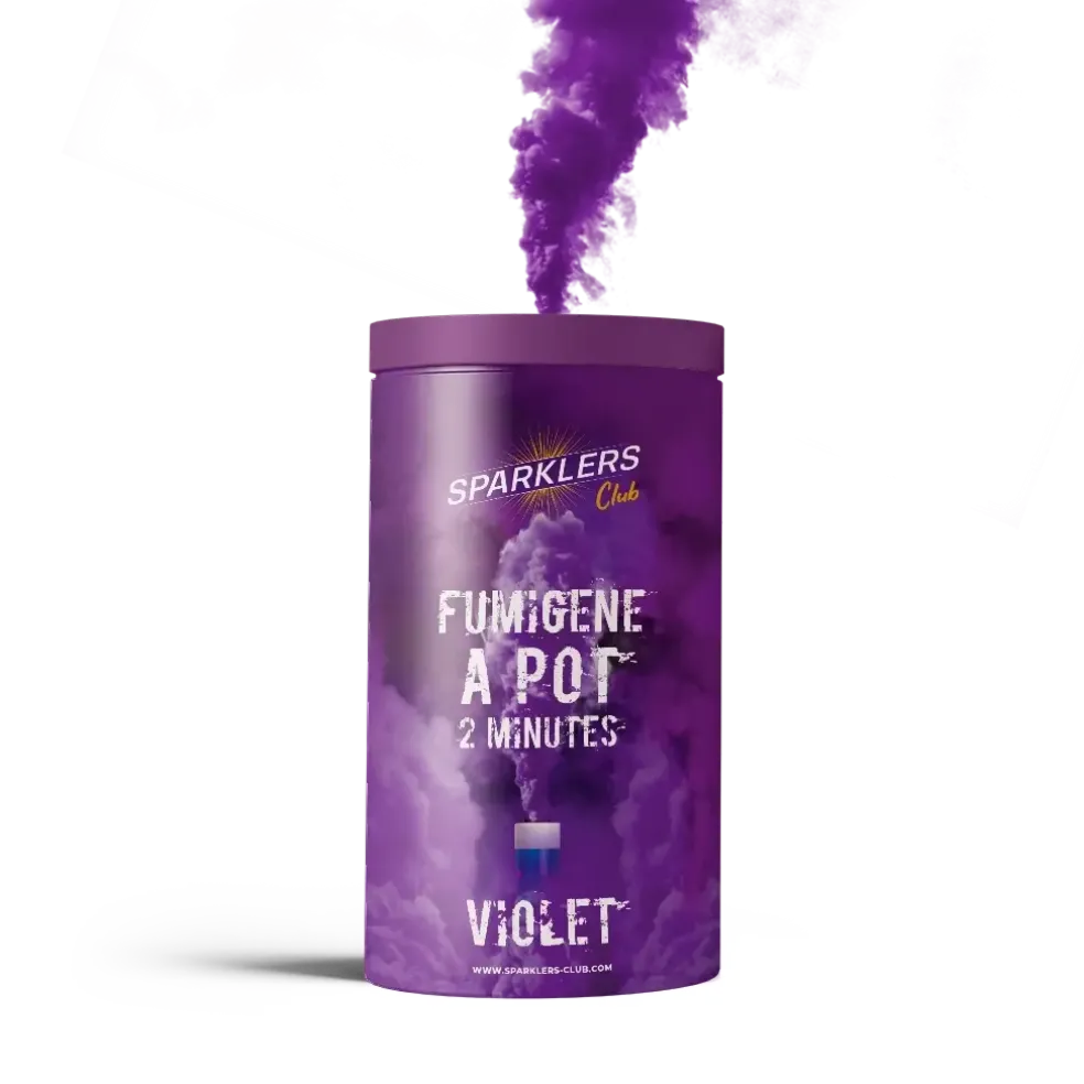 Gros pot fumigène 2 minutes Violet