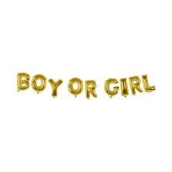 Guirlande ballons en aluminium "Boy or Girl" Or