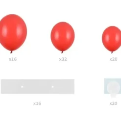 Guirlande de ballons + Support - Coeur Rouge - 160cm