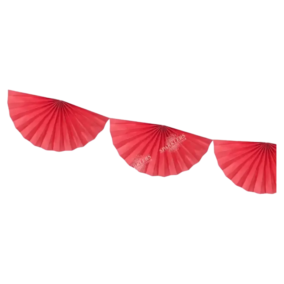 Guirlande de tissus rosettes rouges 3 mètres