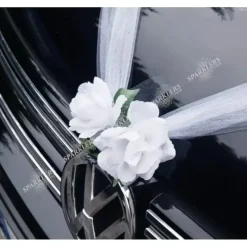 Guirlande de tulle blanche avec roses blanches 1,7 mètres