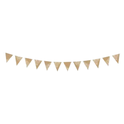Guirlande Fanion Kraft + Impression Blanche - 2,1 mètres