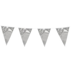 Guirlande Fanions Métallique Argent 10 m – Décoration Fête et Anniversaire