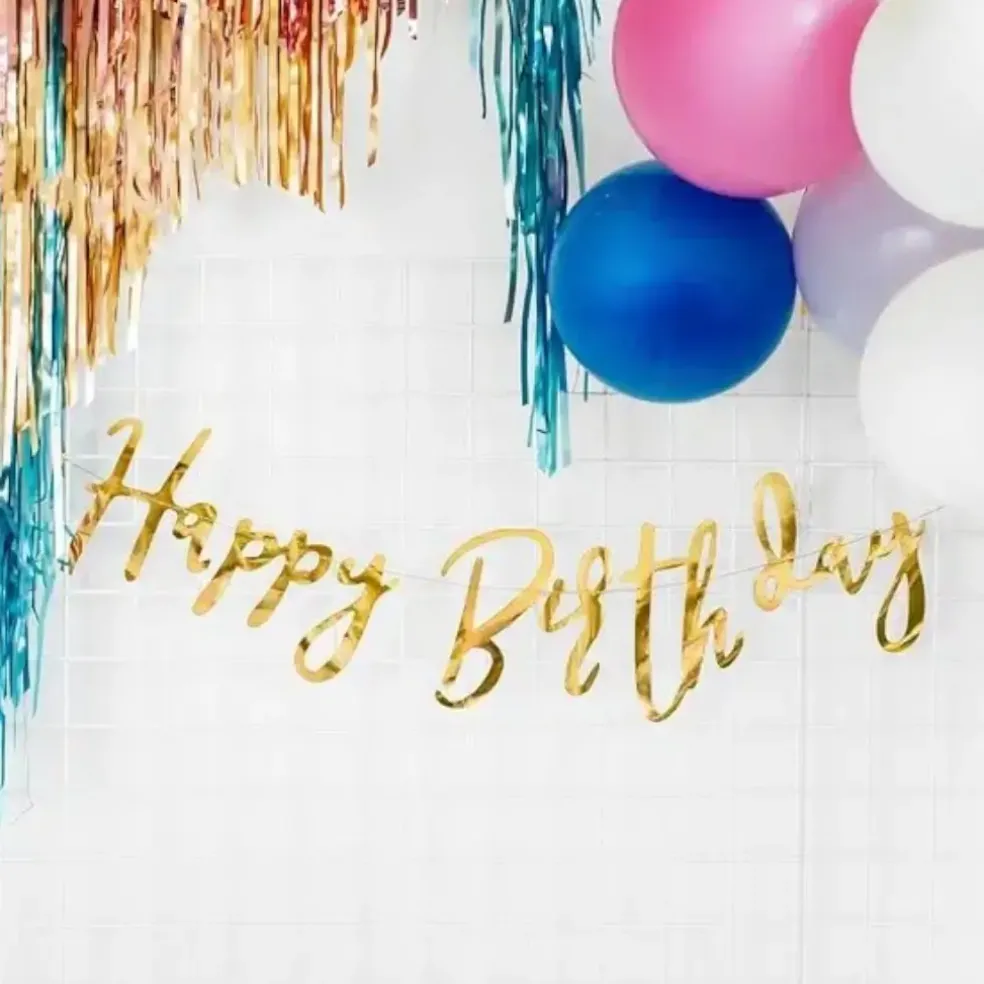 Guirlande Happy Birthday Or