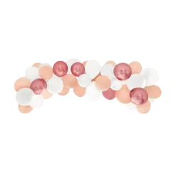 Kit 40 Ballons pour Arche Baby Girl - Blanc/ Rose/ Or Rose