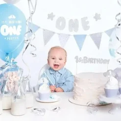 Kit décoration 1er anniversaire argent