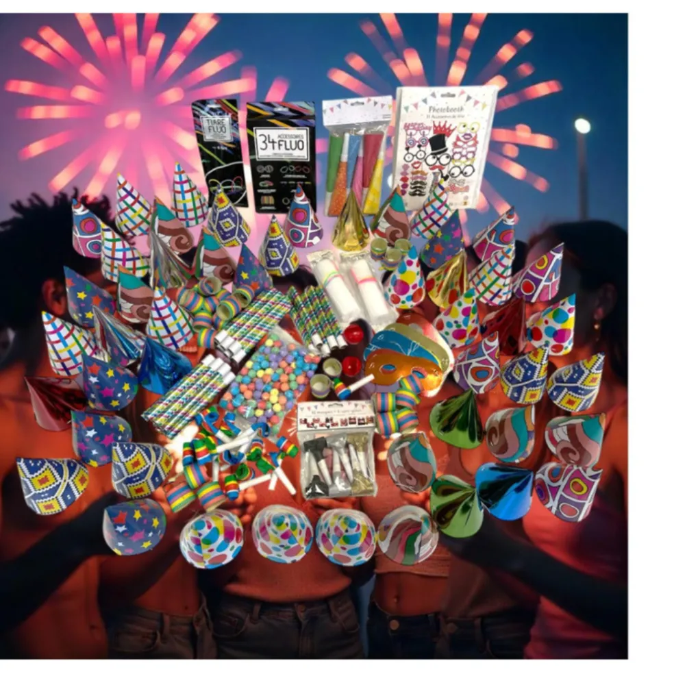 Kit Fête Cotillons Nouvel An 50 Personnes – Accessoires et Animations