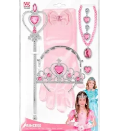 Kit Princesse Complet – Tiare, Gants, Collier, Bague et Baguette