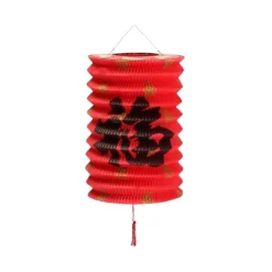12 Lampions chinois rouges en papier
