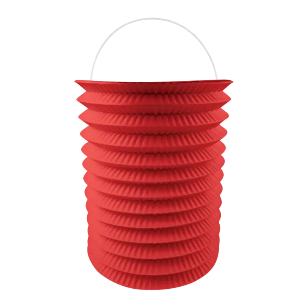 12 Lampions Cylindrique Rouge en Papier