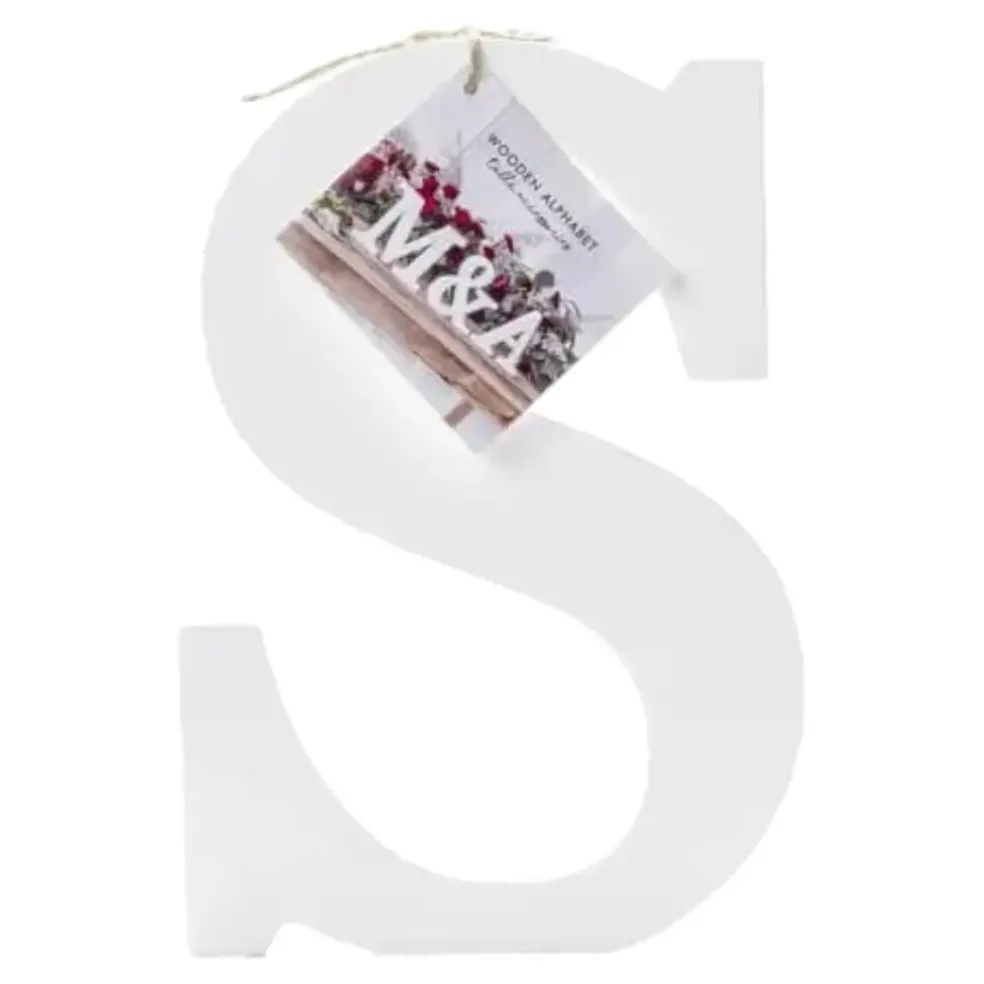 Lettre S en Bois Blanc