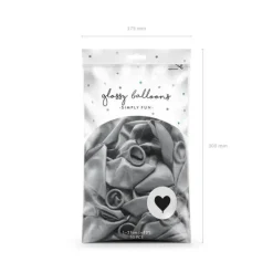 Lot de 50 ballons Coeur Argent métallique