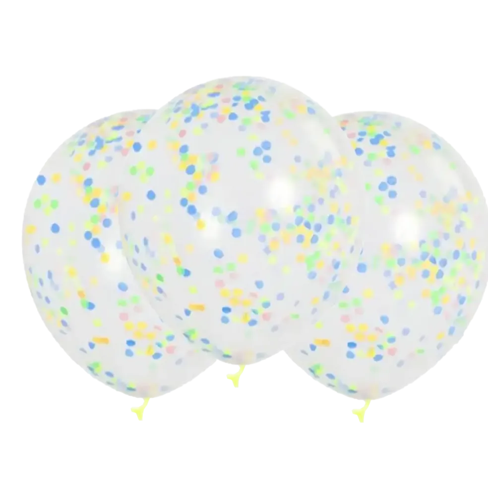 Lot de 3 Ballons Confettis multicolore