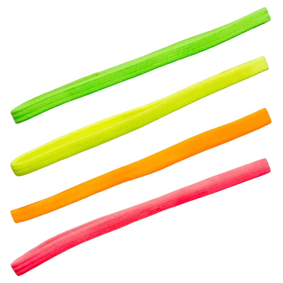 Lot de 4 Bandeaux Élastiques Fluo UV – Accessoires Années 80 et Festival