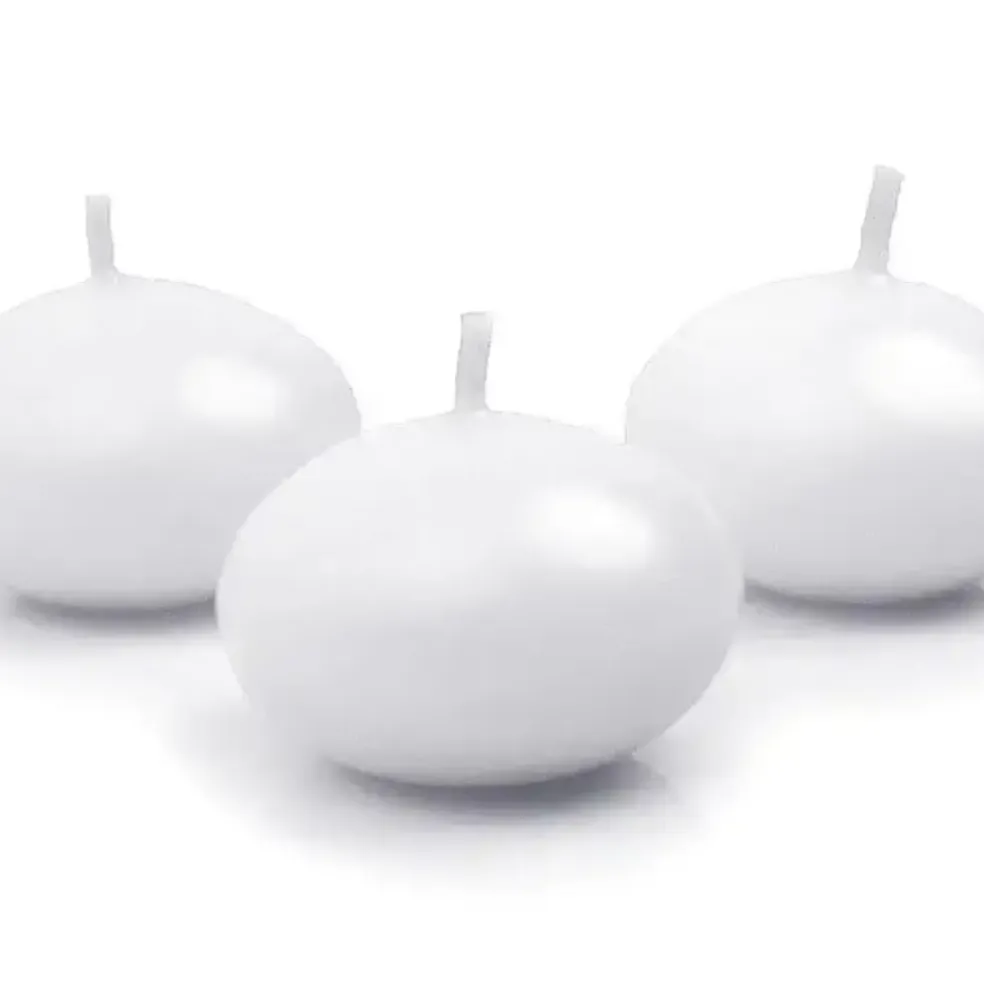Lot de 50 Bougie flottante - Blanc - 4cm