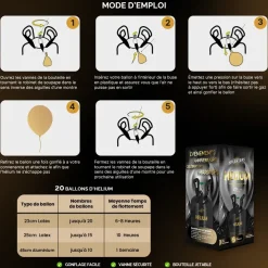 LOT DE 3 BOUTEILLES HÉLIUM JETABLE 20 BALLONS (0,17M3)