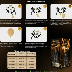 Lot de 2 Bouteilles Hélium Jetable 30 Ballons (0,20m3)