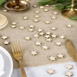 Lot de 50 Confettis étoile en bois - 2x2cm