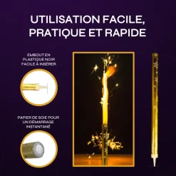 Lot de 96 Fontaines Scintillantes XXL - 100 secondes