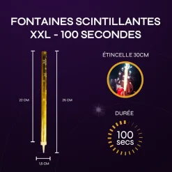 Lot de 48 Fontaines Scintillantes XXL - 100 secondes