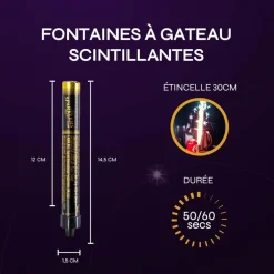 Lot de 2 400 Fontaines Scintillantes - 60 secondes