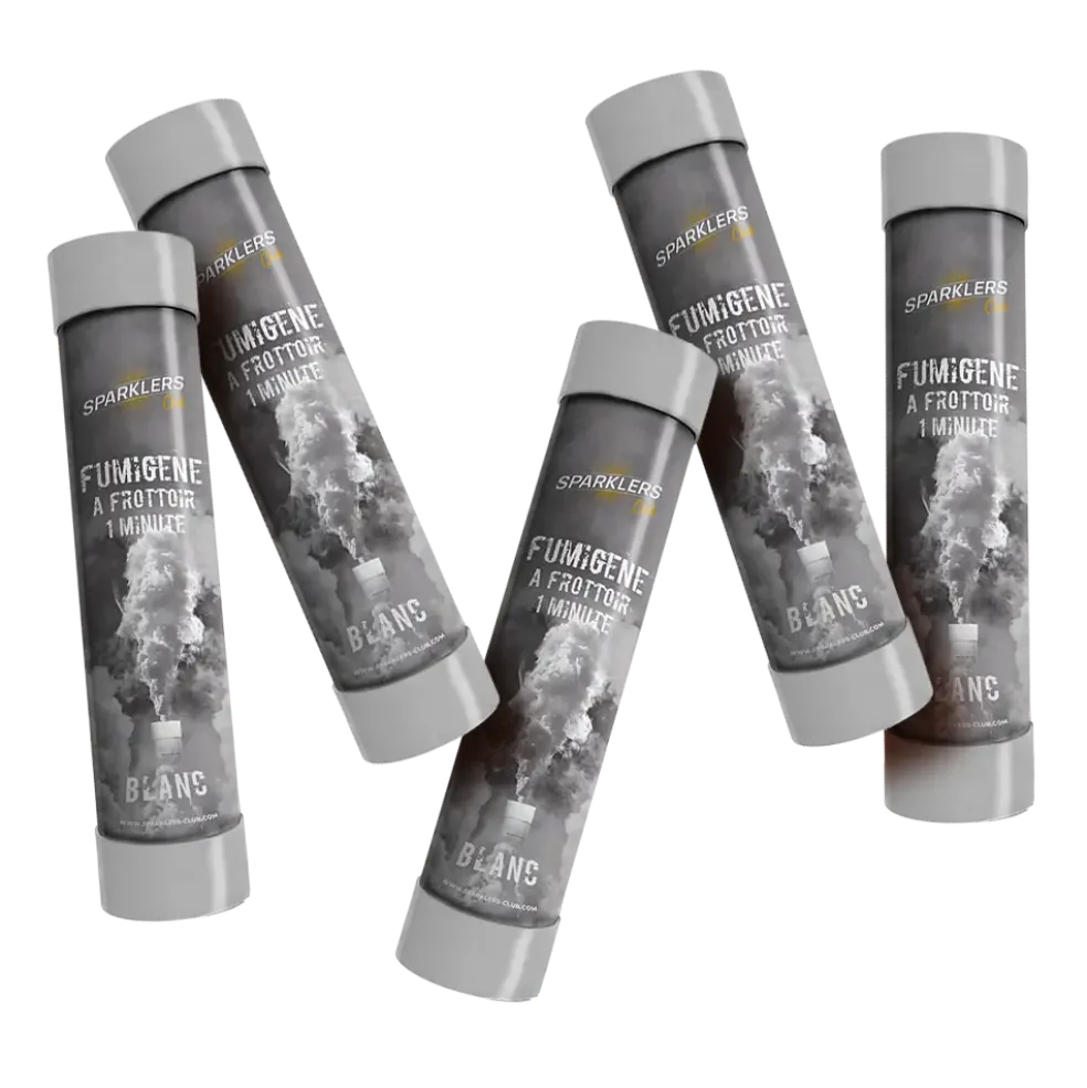 Lot de 5 Fumigènes à Frottoir Blanc 1 min