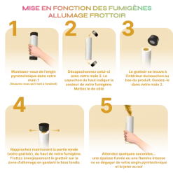 Lot de 5 Fumigènes à Frottoir Noir 1 min