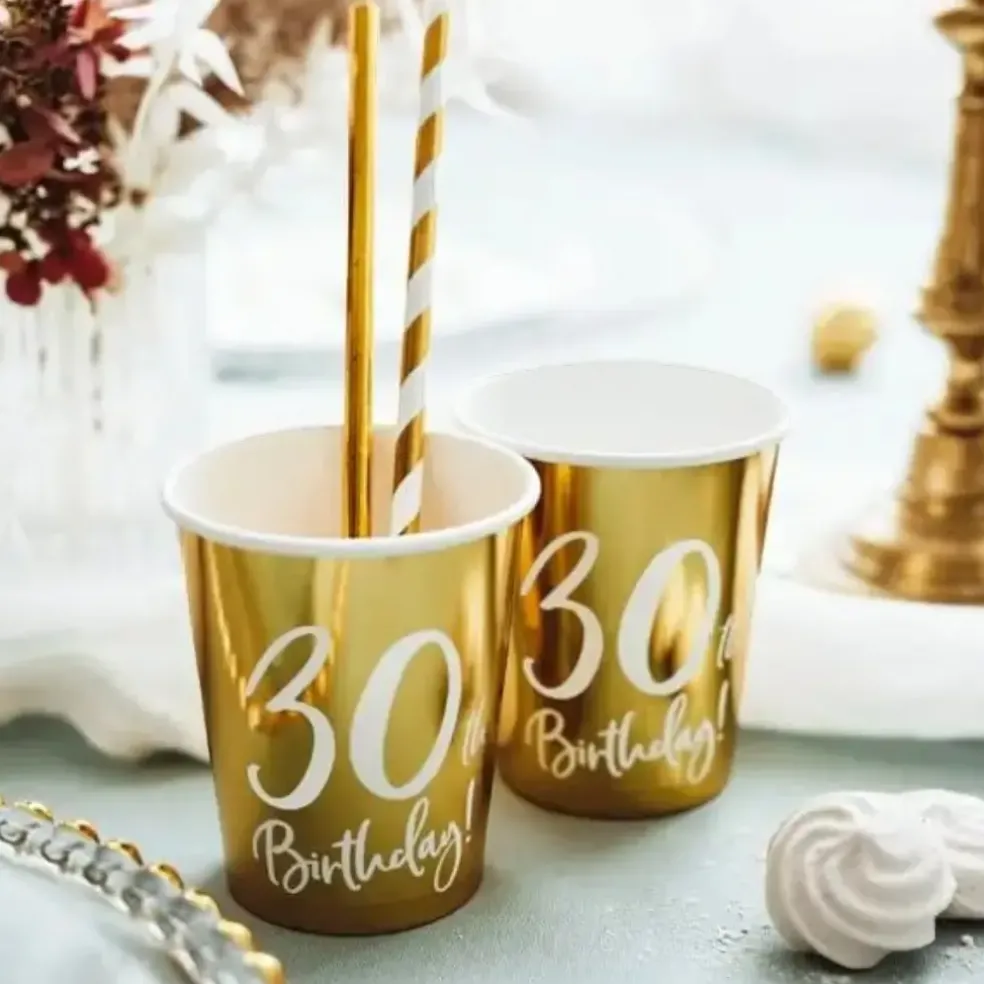 Lot de 6 gobelets or "30 ans"