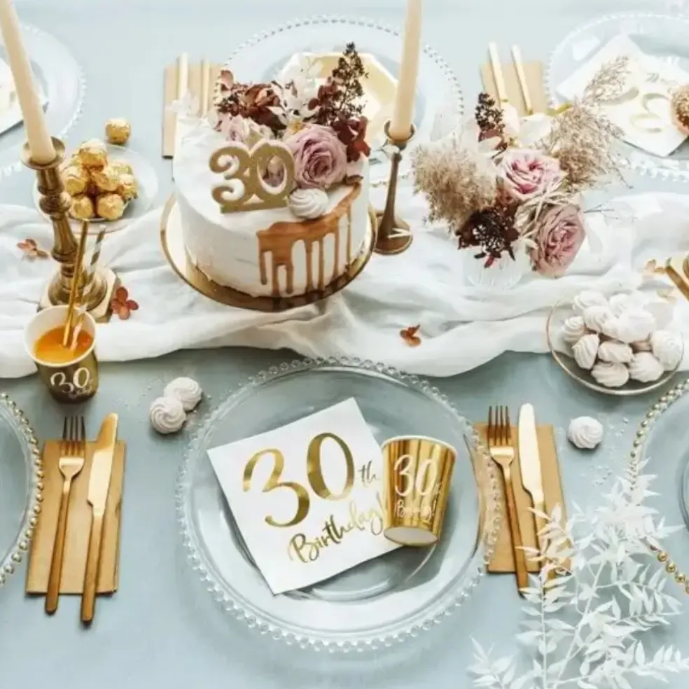 Lot de 6 gobelets or "30 ans"