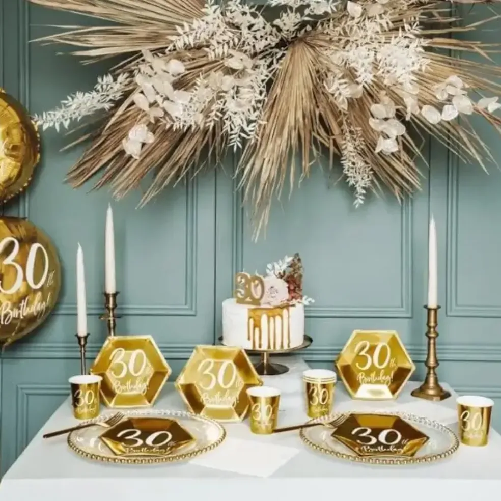Lot de 6 gobelets or "30 ans"