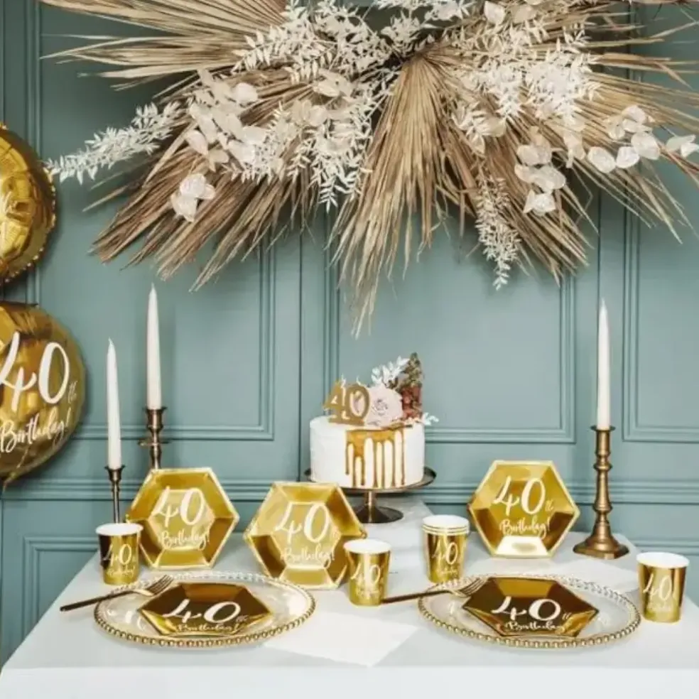 Lot de 6 gobelets or "40 ans"