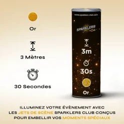 Lot de 50 Jets de scène 3 mètres 30 secondes Or