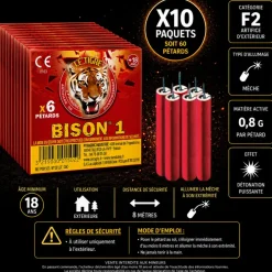 Lot de 10 paquets de pétards BISON® 1 (6 unités/paquet)